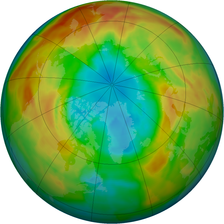 Arctic ozone map for 12 March 2011